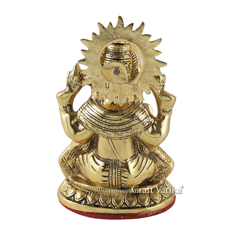Gold platted Blessing Sculpture of Ganesha Worship Statue