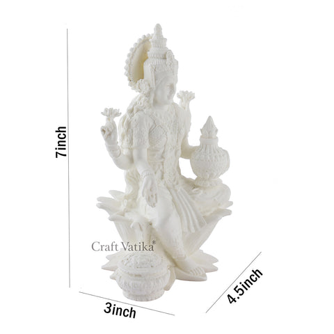 White Marble Dust Goddess Laxmi Idol Decorative Showpiece
