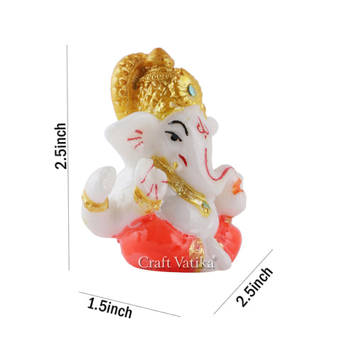 Ceramic Ganesh Idol Murti, 2.5 x 2.5 x 1.5 Inches