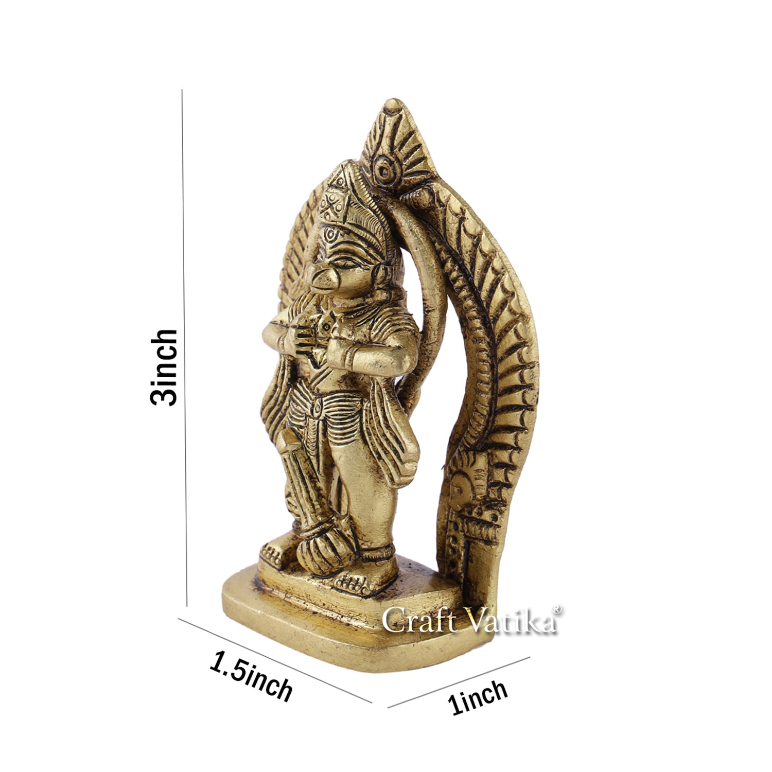 Brass Hanuman Idol Tearing His Chest Statue