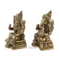 Brass Pair Of Laxmi Ganesha Idol Murti Statue