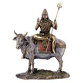 Shiva Sitting on Nandi Statue Cold Cast Bronze Figurine