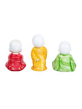 Handcrafted Polyresin Set Of 3 Baby Buddha Monk Idol Showpiece Bmas107