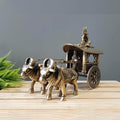 Brass Krishna & Arjuna Bullock Cart Rath Chariot Decorative Showpiece Statue 