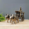 Brass Krishna & Arjuna Bullock Cart Rath Chariot Decorative Showpiece Statue 