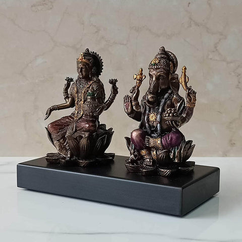 Polyresin Lakshmi Ganesha Decorative Puja Idol