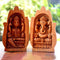 Namaste Laxmi Ganesh Statue - Wood Hand Carved Sculpture