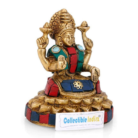 Goddess Lakshmi Handmade Idol Blessing Sculpture Showpiece 