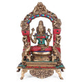 Goddess Laxmi JI Statue sitting on Singhasan Sculpture Figurine