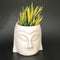 White Ceramic Buddha Shape Flower Vase Planter