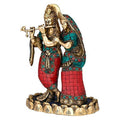 Brass Sculpture of Radha Krishna Religious Statue