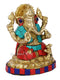 Handmade Brass Lord Ganesha Idol With Stone Work Gts180