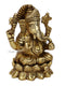 Sitting On Lotus Blessing Ganesh Brass Idol Statue Gbs215