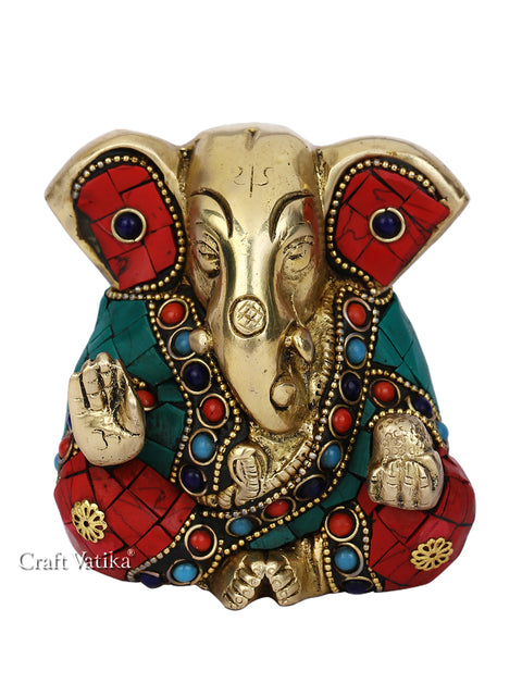 Long Ear Ganesh Statue In Blessing Sculpture Idol Showpiece Gts188