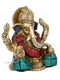Small Statue Of Lord Ganesha In Solid Brass With Stone Work Gts193
