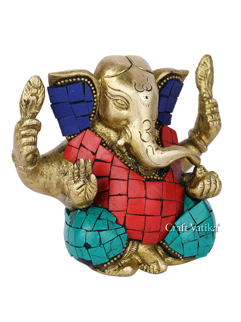 Blessing Sculpture Of Lord Ganesha Worship Statue Gts243