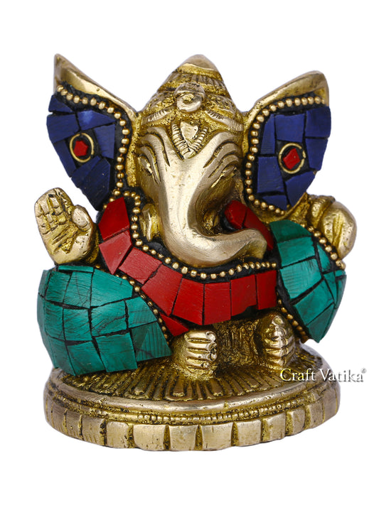 Lord Ganesh Sitting Brass Idol, Gts203