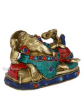 Brass Resting Ganesha Sculpture Decorative Statue Gts186