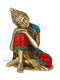 Resting Buddha Brass Idol With Gemstone Hand Work Bts168