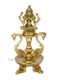 Brass Laxmi Idol Peacock Diya Oil Lamp Stand Showpiece Lbs108