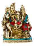 Brass Shiva Parvati Ganesh Statue Shts111