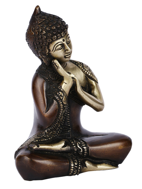 Brass Resting Gautam Buddha Idol Showpiece Bbs265