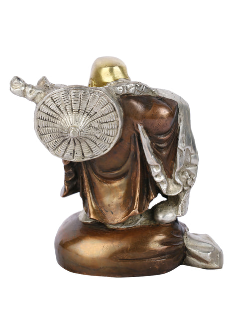 Brass Happy Laughing Buddha Idol Showpiece Good Luck Fengshui Vastu