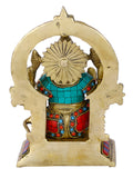 Lord Ganpati Brass Idol On Throne Worship Statue Gts191