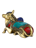 Divine Nandi Bull Brass Statue For Worship & Decor Coats107