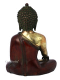 Brass Bhumispara Buddha Idol With Scared Kalash Statue Bbs232
