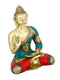Brass Blessing Buddha Idol Turquoise Colorful Stones Showpiece Bts228