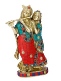 Brass Radha Krishna Handmade Idol For Puja Rkts112