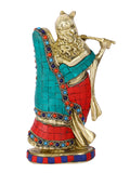 Brass Radha Krishna Handmade Idol For Puja Rkts112