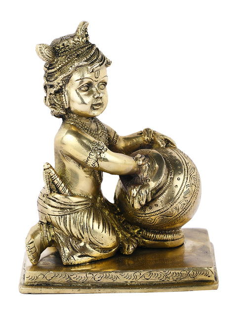 Makhan Chor Krishna Brass Idol Kbs135