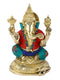 Ganpati Brass Idol With Round Base Decorative Showpiece Gts252