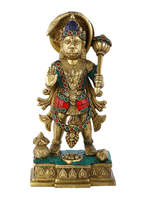 Lord Bajrang Bali Large Size In Standing Position Brass Idol Hts115