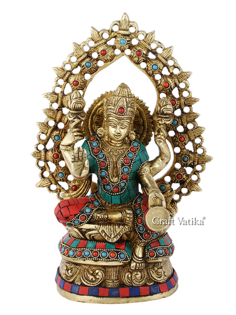 Lakshmi Ji Statue Sitting On Singhasan Decorative Showpiece Lts117