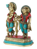 Large Brass Idol Of Radha Krishna Spiritual Worship Statue Rkts121