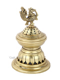 Peacock Shaped Brass Golden Diya For Decoration Dfbs426