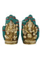 Brass Palm Lakshmi Ganesha Idol Murti Statue Lgbs139