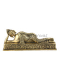 Brass Reclining Resting Buddha Idol Showpiece Statue Bbs299