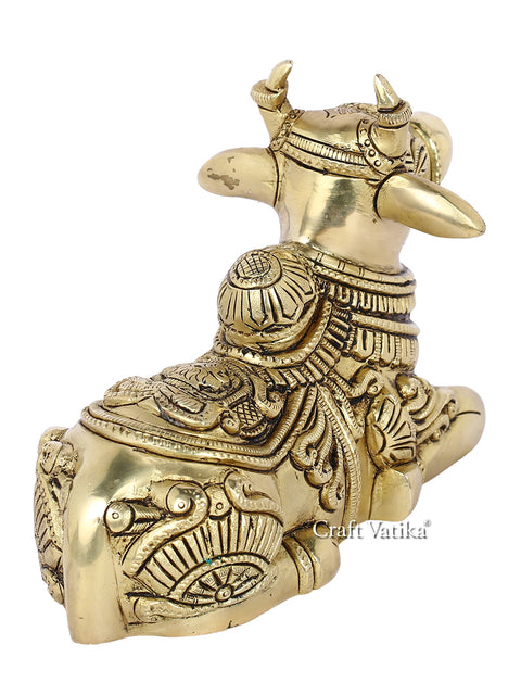 Lord Shiva Nandi Bull Brass Statue Coabs117
