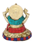 Sitting Laxmi Ganesh Brass Idol Murti Statue Lgbs112