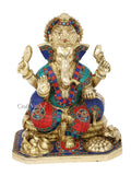 Large Lord Ganesh Idol Handcarved Colorful Statue Gts217