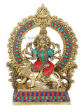 Brass Sitting On Tiger Durga Statue Dts105