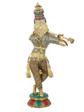 Large Handmade Brass Krishna Idol, 23 Inches Height Kts123