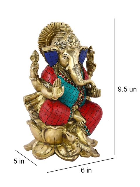 Brass Lakshmi Ganesh Saraswati Idol Murti Statue Lgbs127