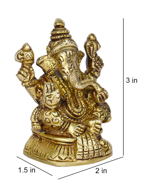 Goddess Lakshmi God Ganesha Brass Deity Figurine Lgbs142
