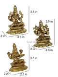 Lakshmi Ganesh Sarasvati Idols Statue With Wooden Base Lgbs171