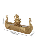 Resin Ganesh Idol on Swan Boat with Tealight Holder